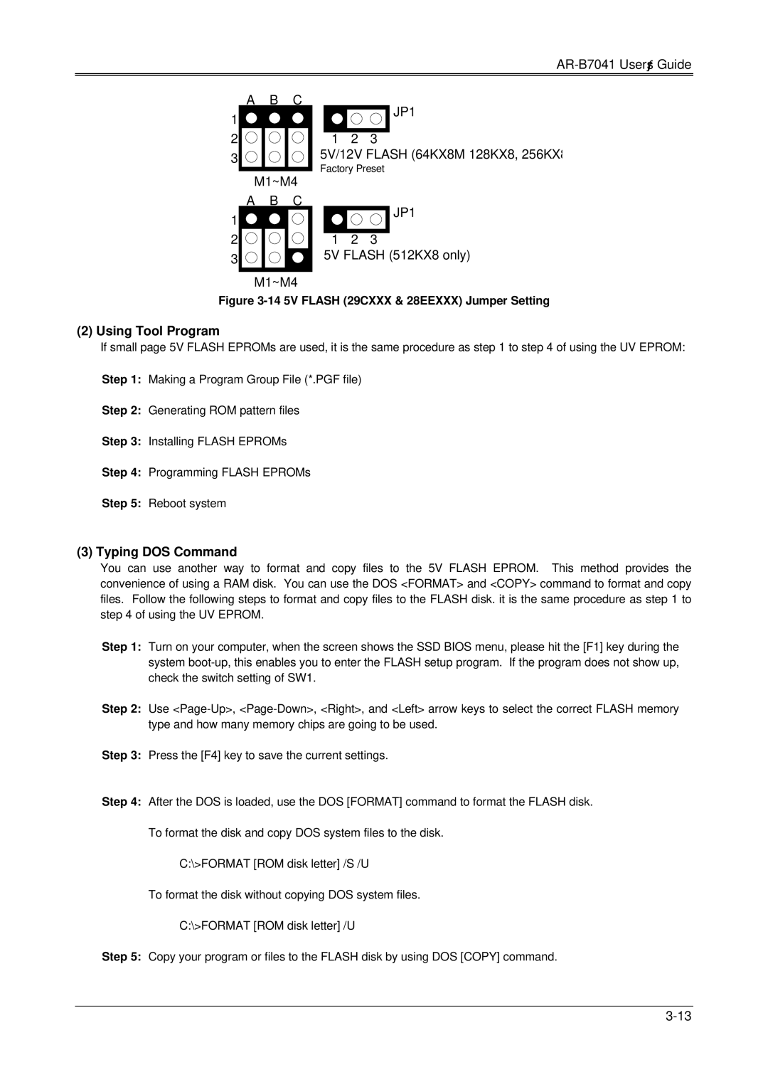 Solid State Logic AR-B7041 manual Using Tool Program, Typing DOS Command 