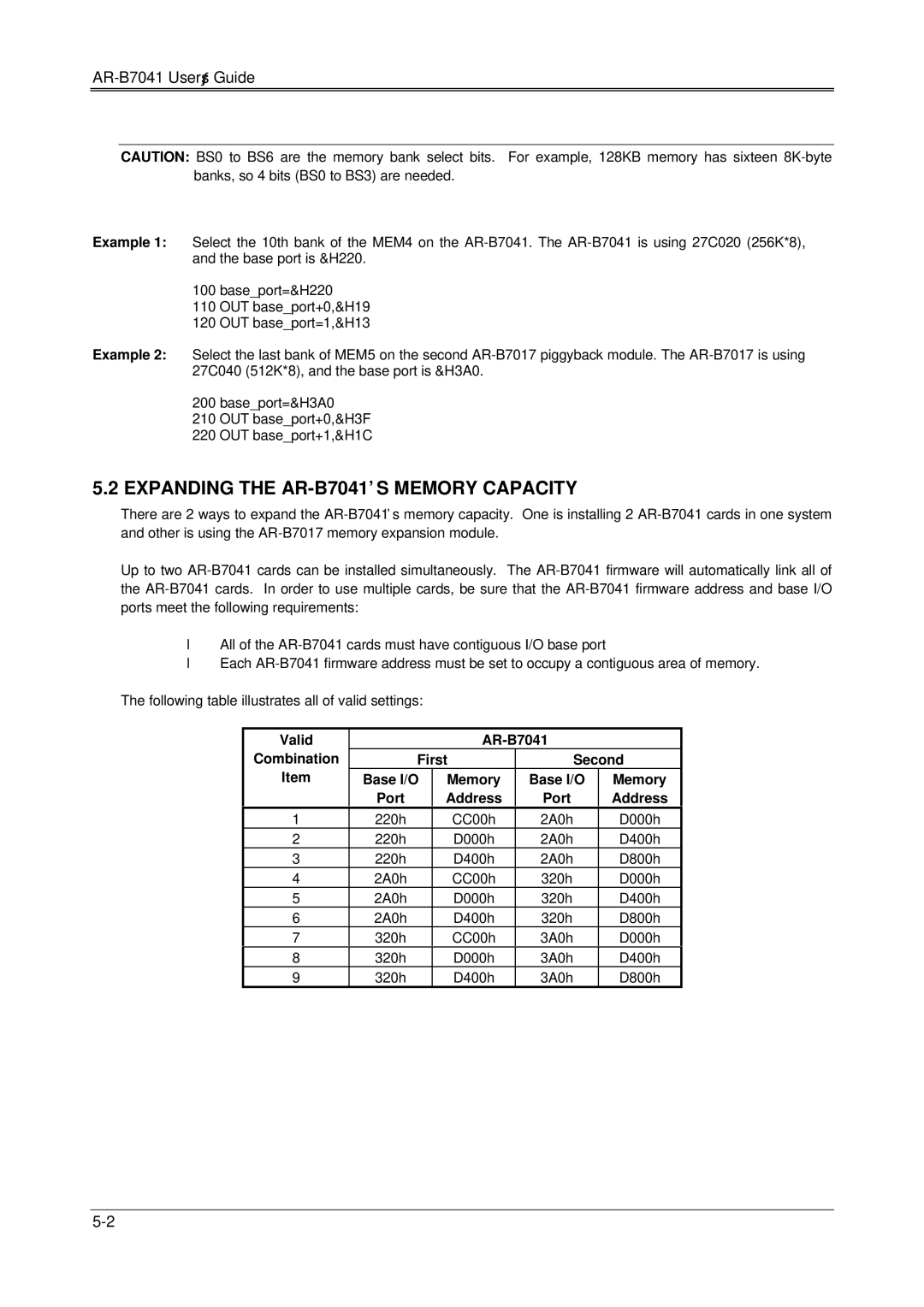 Solid State Logic manual Expanding the AR-B7041’ S Memory Capacity 