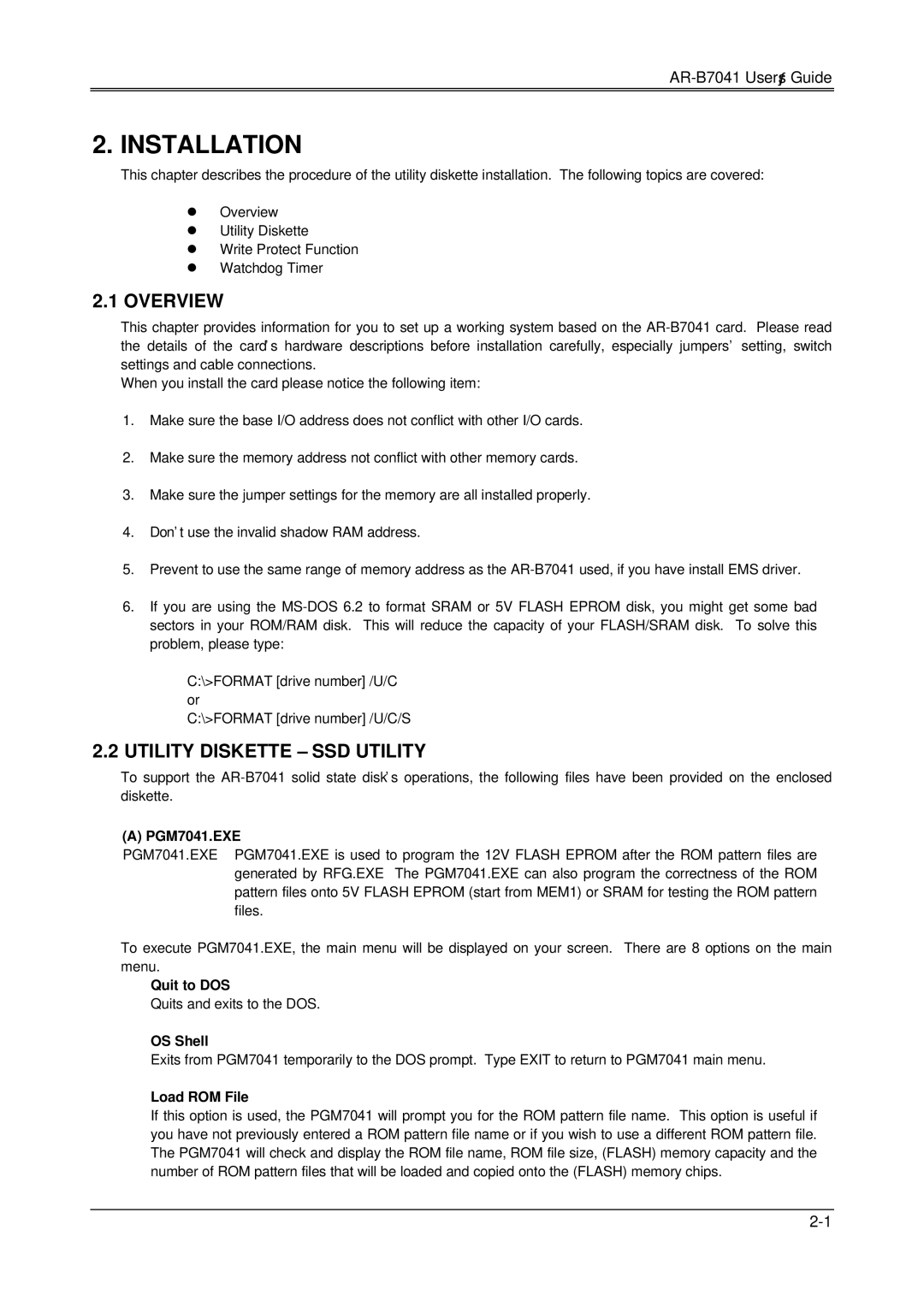 Solid State Logic AR-B7041 manual Installation, Overview, Utility Diskette SSD Utility 