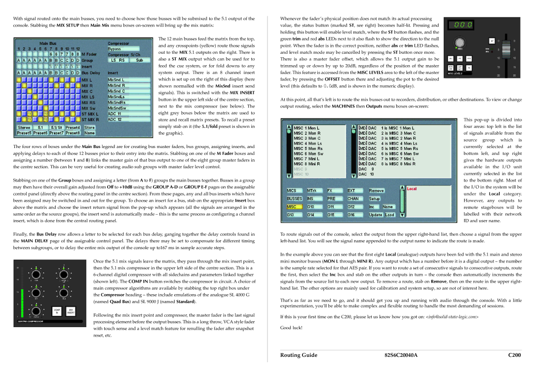 Solid State Logic C200 quick start 