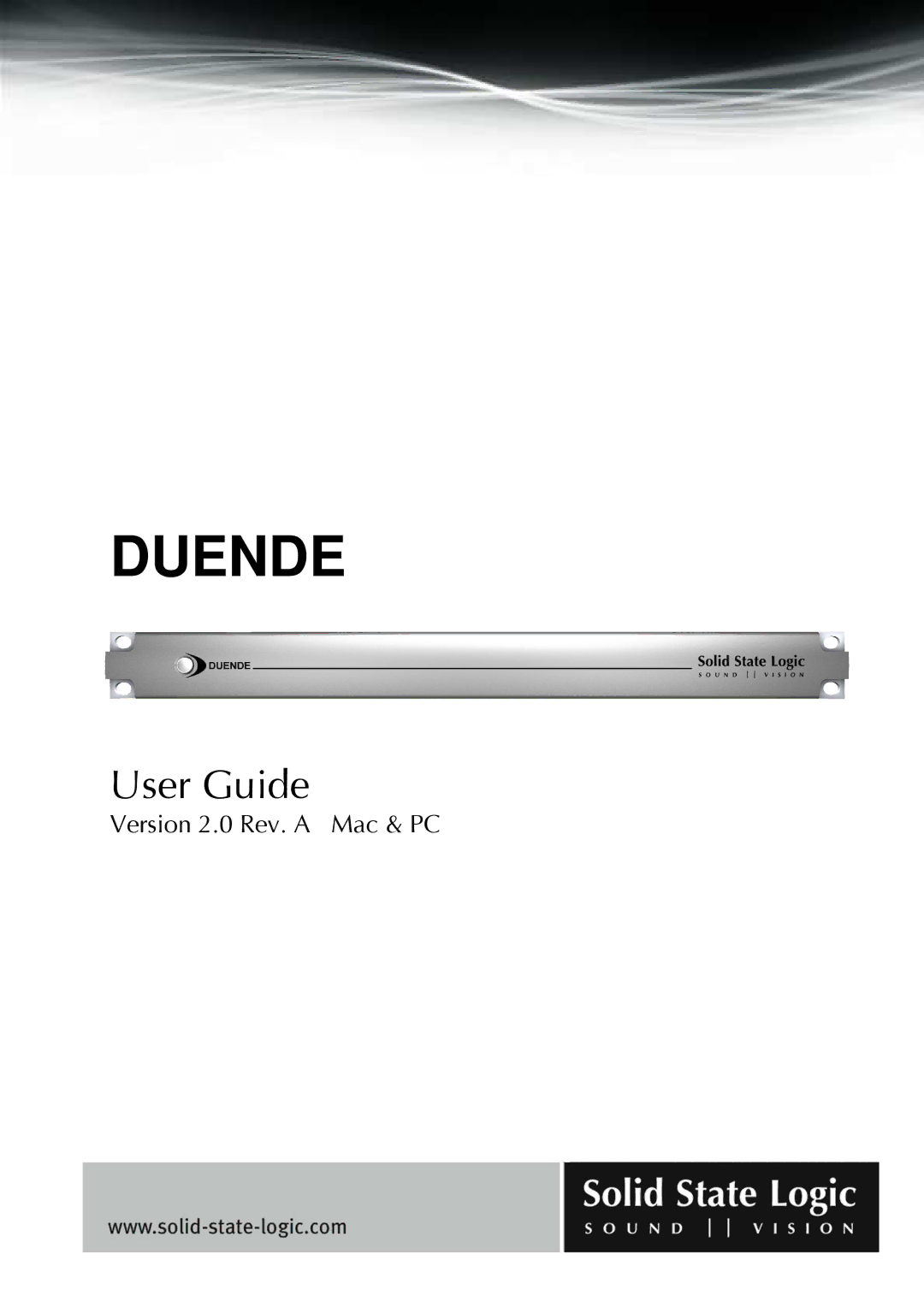 Solid State Logic DUENDE manual Duende, Version 2.0 Rev. a Mac & PC 