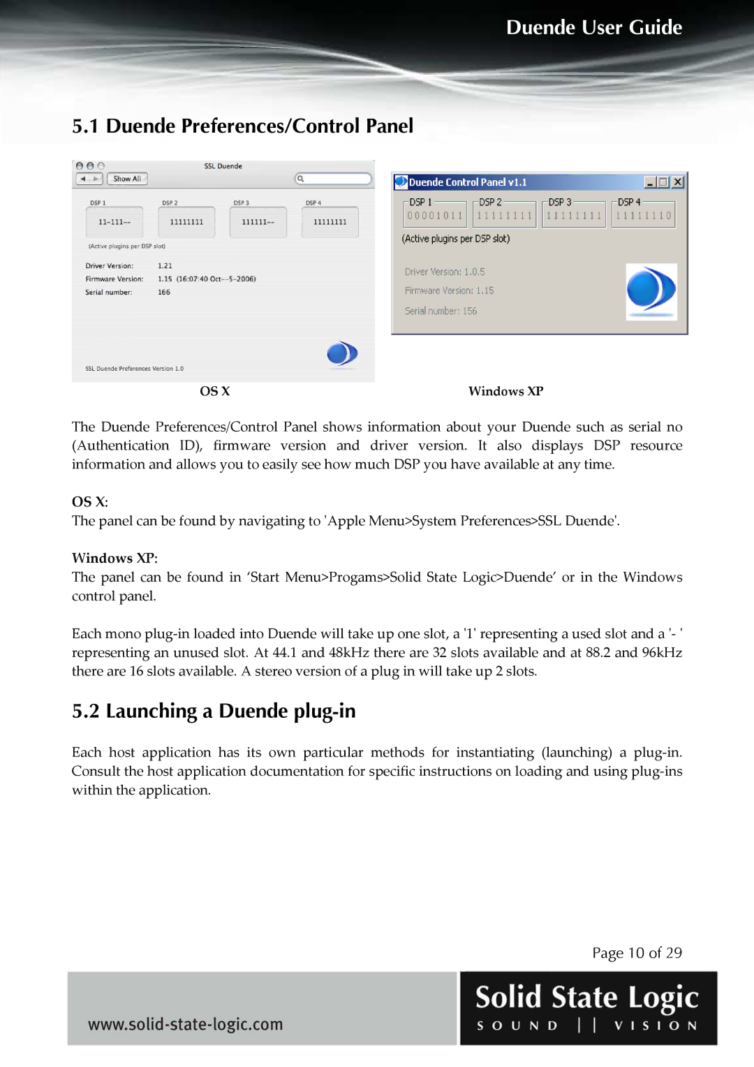 Solid State Logic DUENDE manual Duende Preferences/Control Panel, Launching a Duende plug-in 