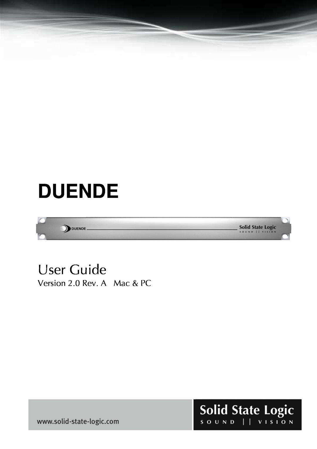 Solid State Logic DUENDE manual Version 2.0 Rev. A Mac & PC, Duende, User Guide 