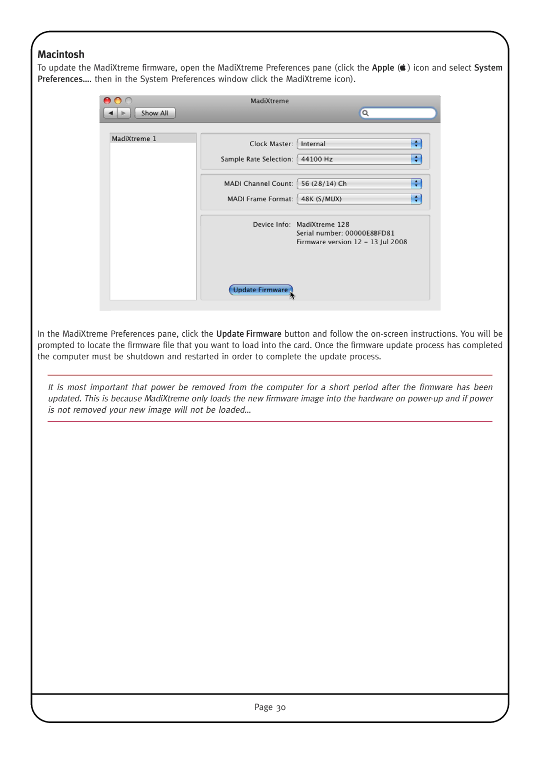 Solid State Logic MadiXtreme manual Macintosh 