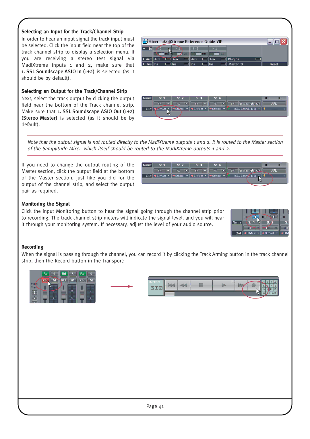 Solid State Logic MadiXtreme manual Selecting an Input for the Track/Channel Strip 