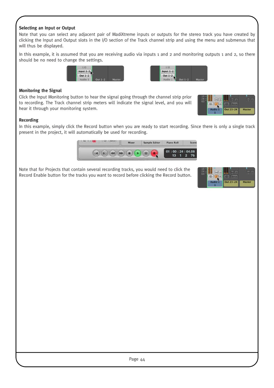 Solid State Logic MadiXtreme manual Selecting an Input or Output, Monitoring the Signal 