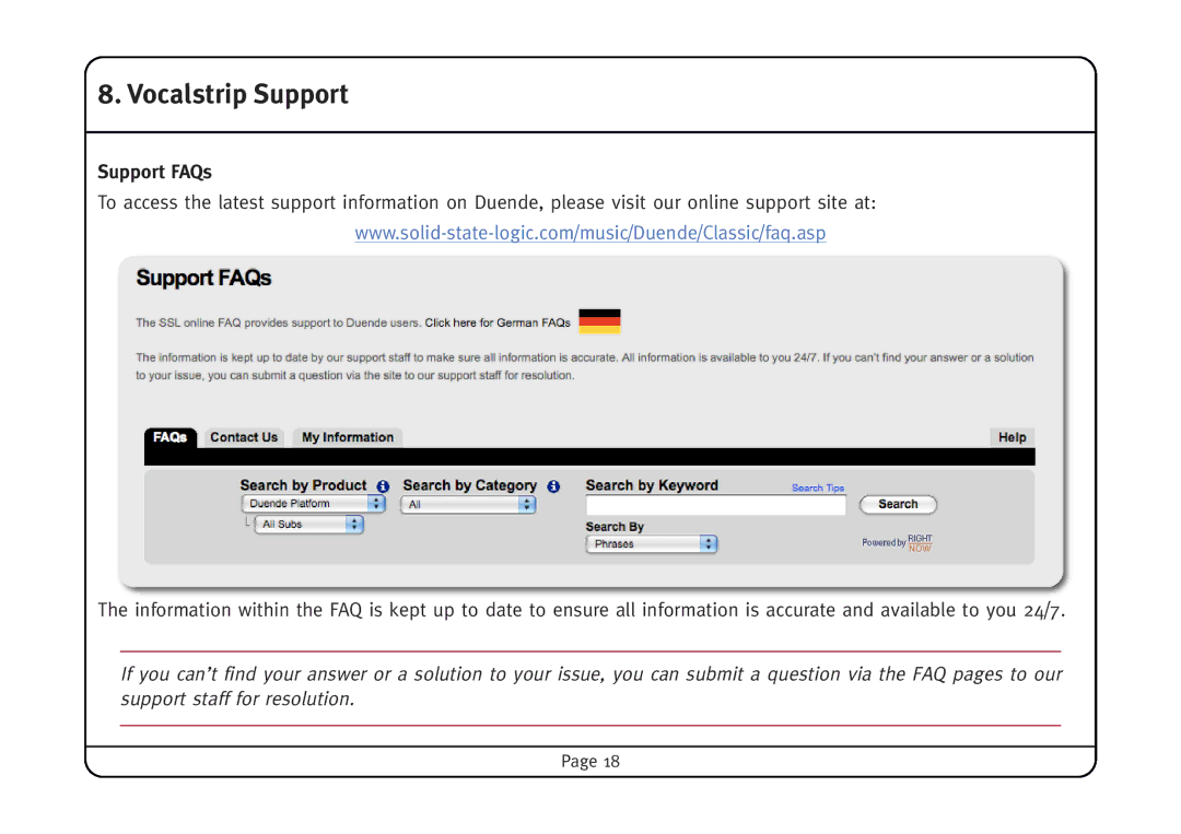 Solid State Logic manual Vocalstrip Support, Support FAQs 