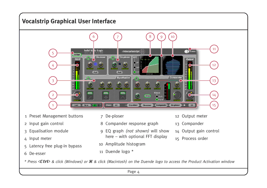 Solid State Logic manual Vocalstrip Graphical User Interface 