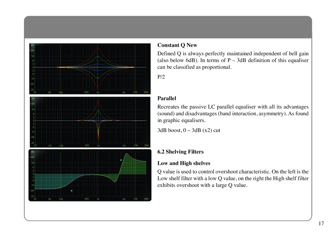 Solid State Logic X-EQ manual Constant Q New, Parallel 