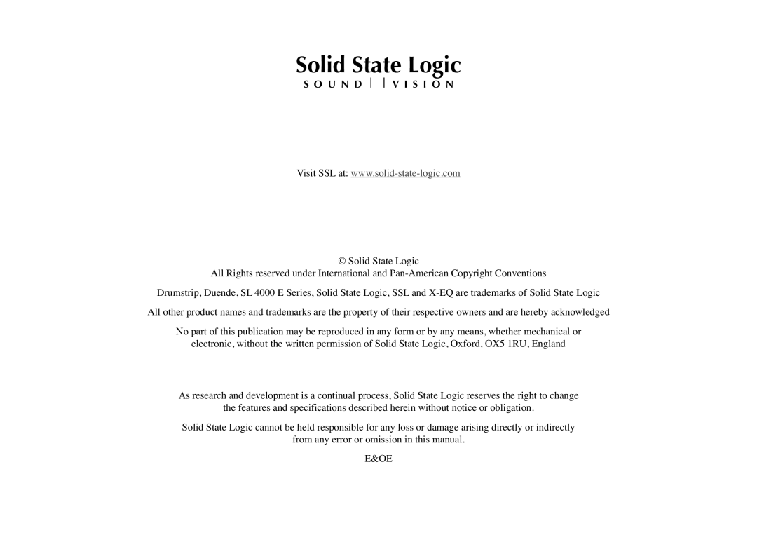 Solid State Logic X-EQ manual Solid State Logic 