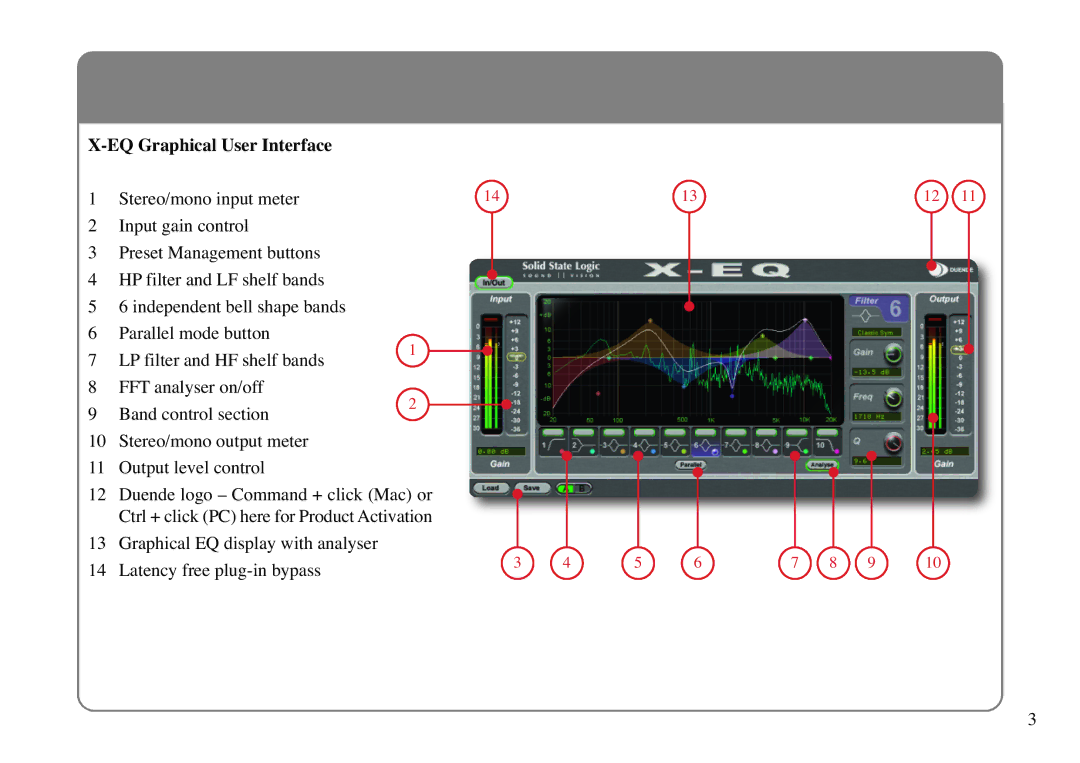 Solid State Logic X-EQ manual EQ Graphical User Interface 