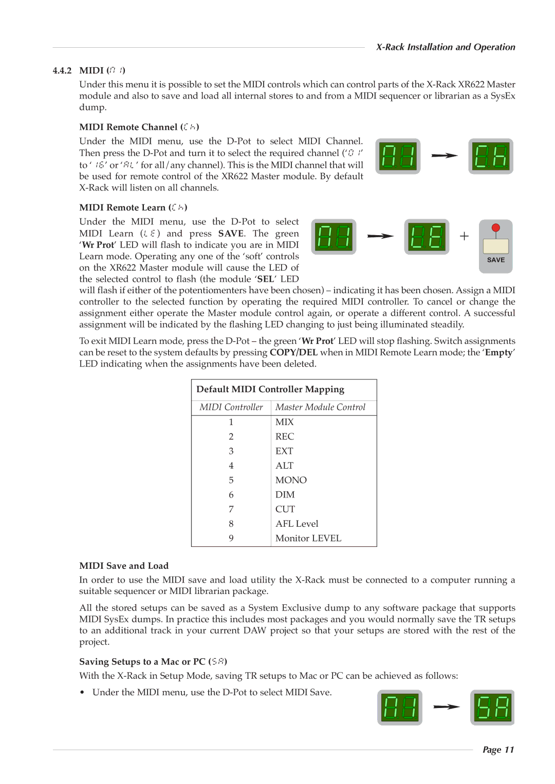 Solid State Logic X-Logic Series Midi m1, Midi Remote Channel ck, Midi Remote Learn ck, Default Midi Controller Mapping 