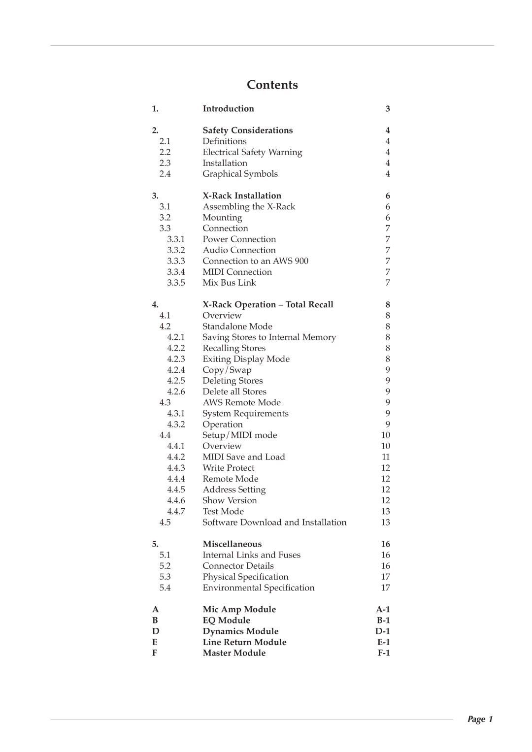 Solid State Logic X-Logic Series owner manual Contents 