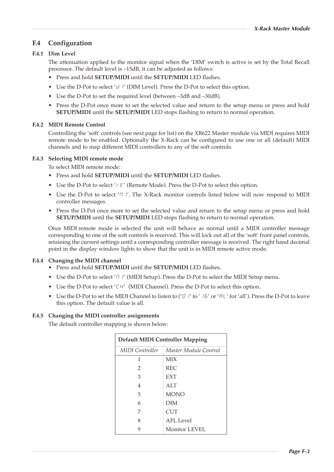 Solid State Logic XR622 owner manual Configuration 