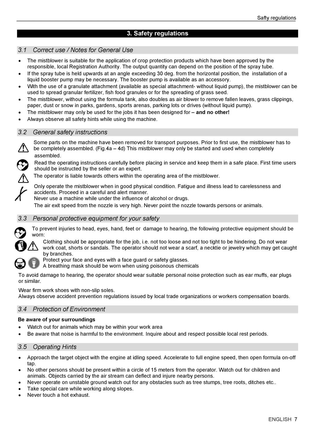 Solo USA 444, 450 manual Safety regulations 