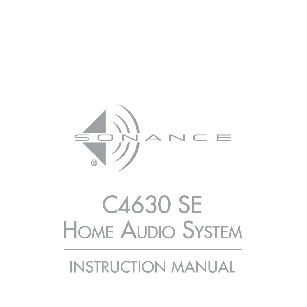 Sonance C4630 SE instruction manual Home Audio System, Instruction Manual 