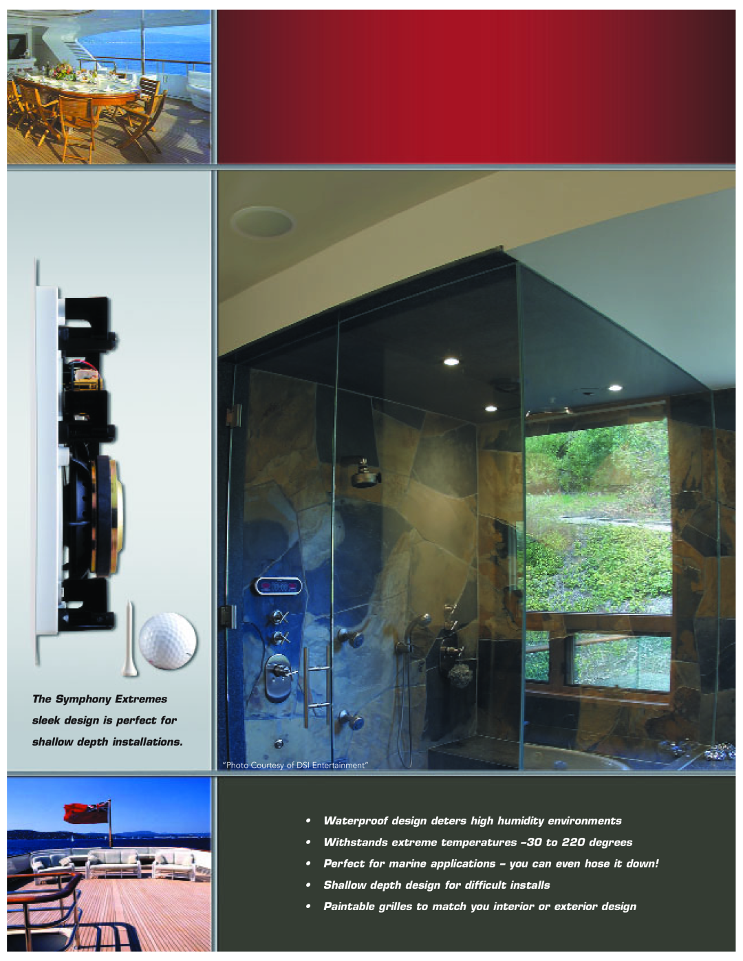 Sonance manual The Symphony Extremes sleek design is perfect for, shallow depth installations 