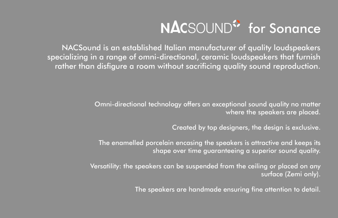 Sonance NACSound manual 