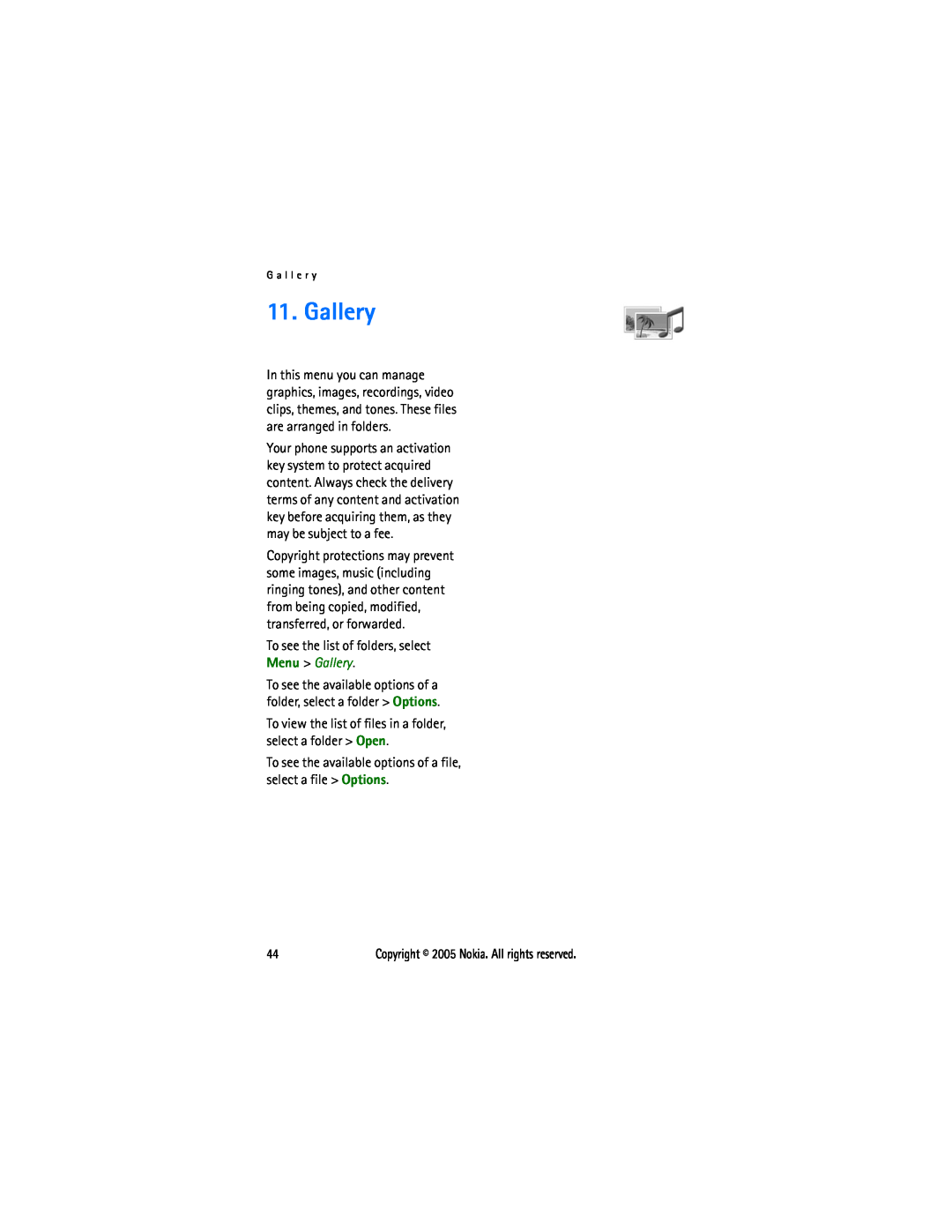 Sonic Alert 6021 manual To see the list of folders, select Menu Gallery 