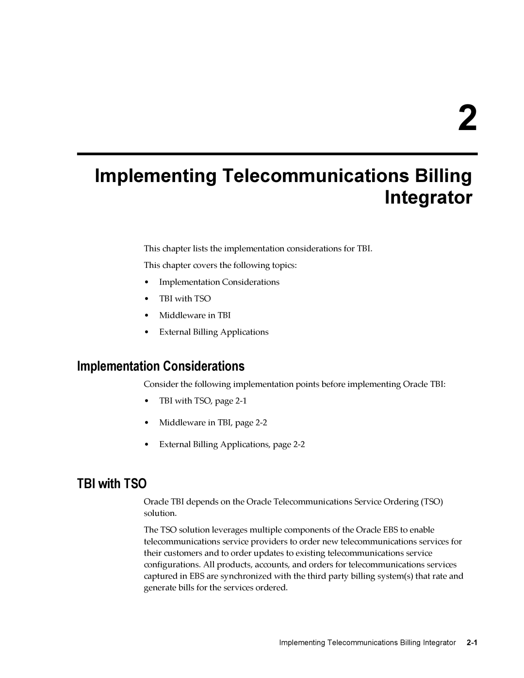 Sonic Alert B31540-02 Implementing Telecommunications Billing Integrator, Implementation Considerations, TBI with TSO 