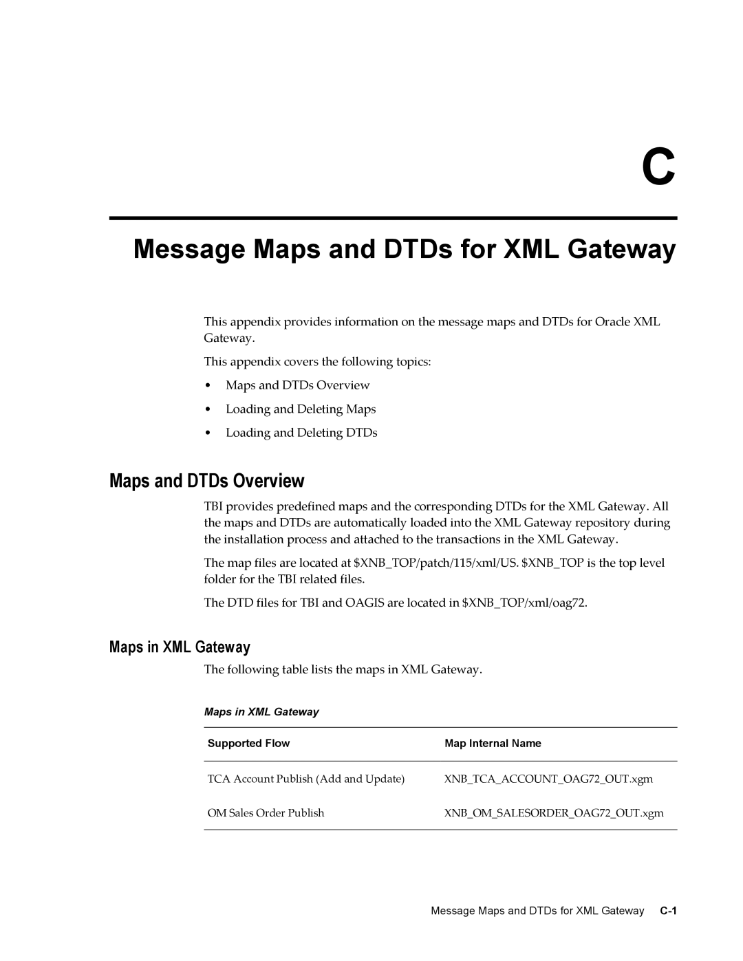 Sonic Alert B31540-02 manual Message Maps and DTDs for XML Gateway, Maps and DTDs Overview, Maps in XML Gateway 