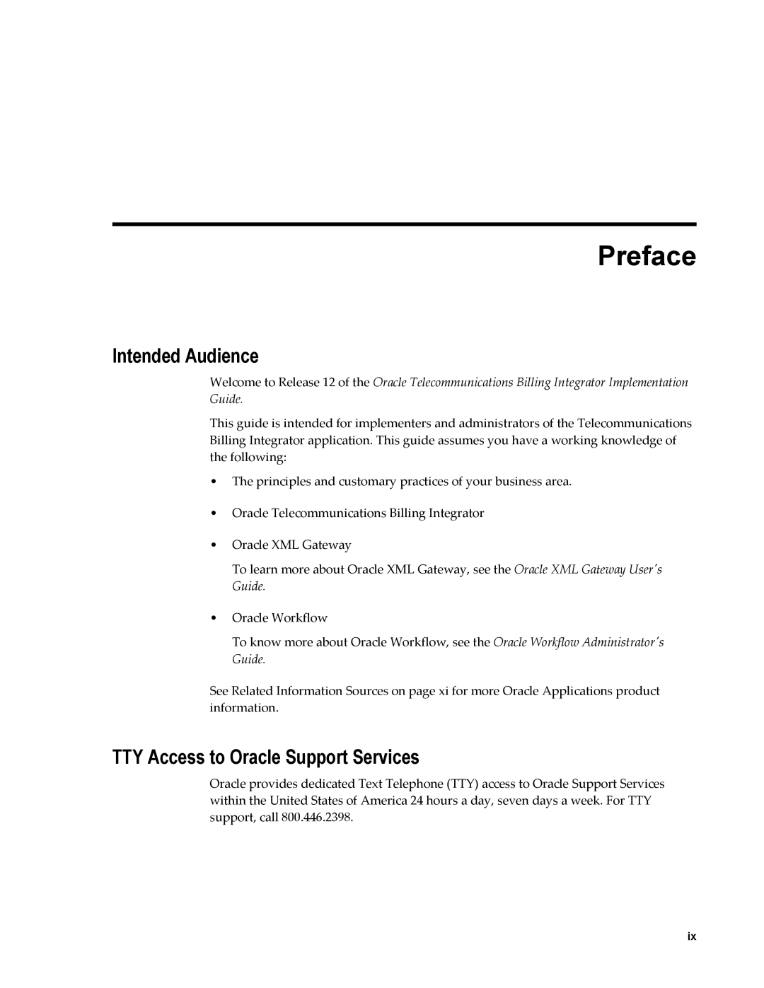 Sonic Alert B31540-02 manual Preface, Intended Audience, TTY Access to Oracle Support Services 