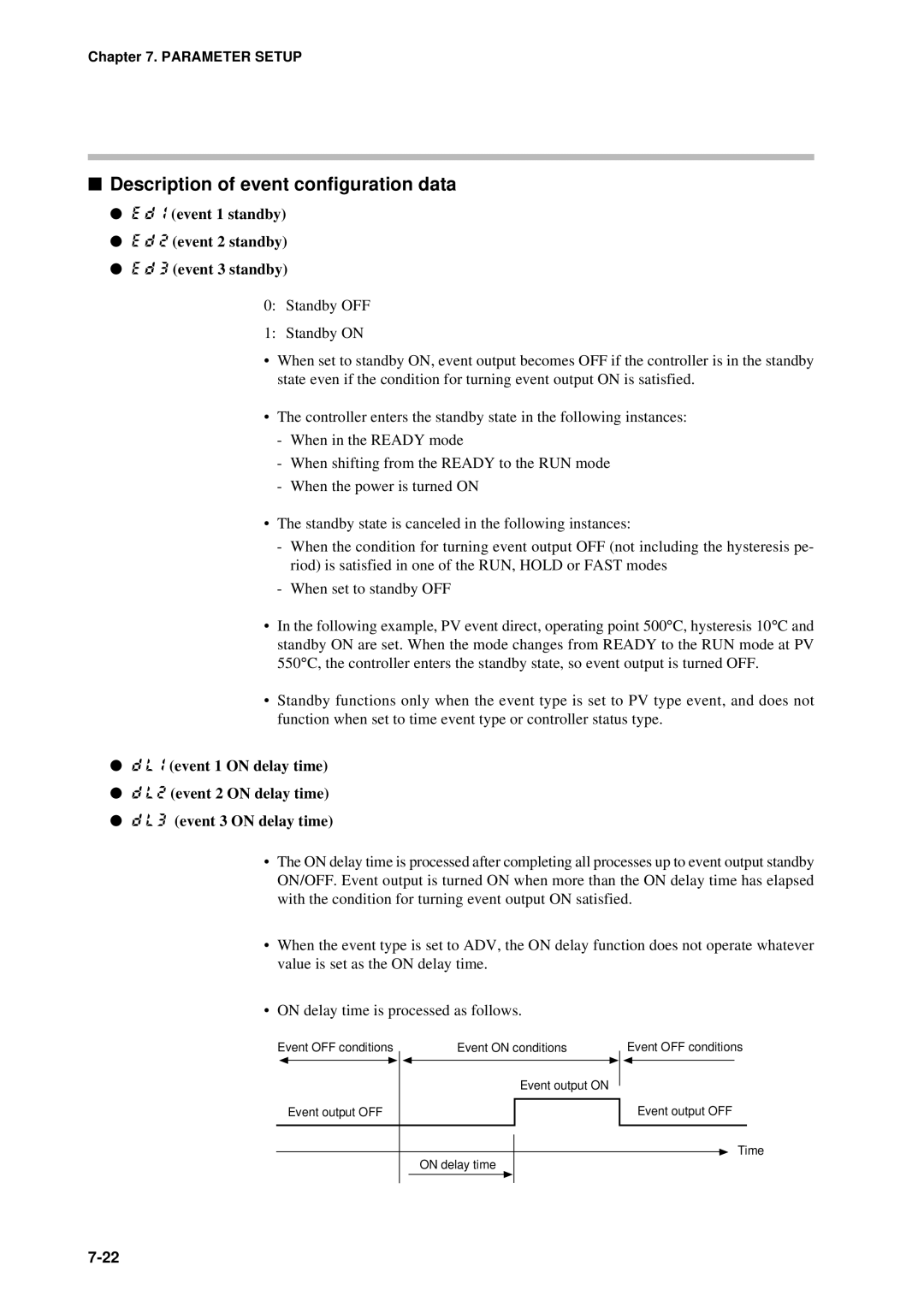 Sonic Alert DCP301 user manual Description of event configuration data, event 1 standby 2 event 2 standby 3 event 3 standby 