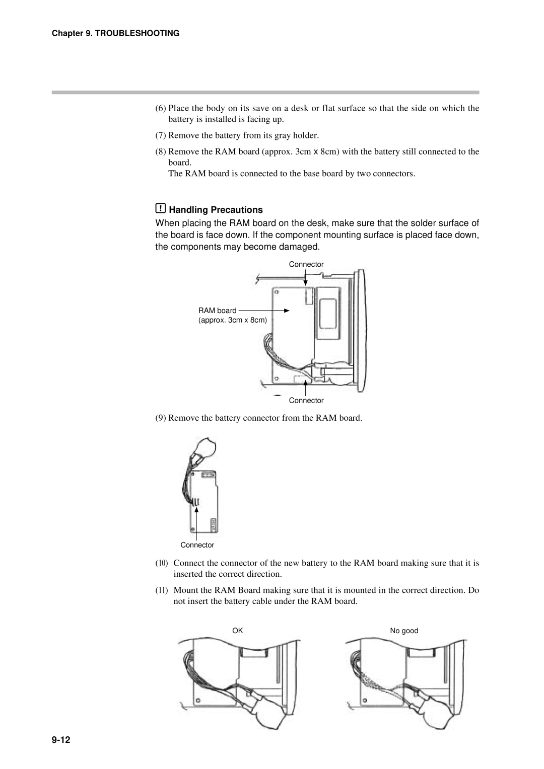 Sonic Alert DCP301 user manual Remove the battery connector from the RAM board 