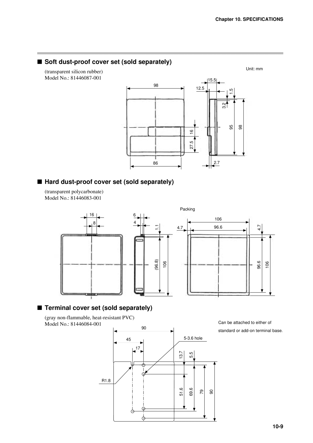 Sonic Alert DCP301 user manual Soft dust-proof cover set sold separately, Hard dust-proof cover set sold separately, 10-9 