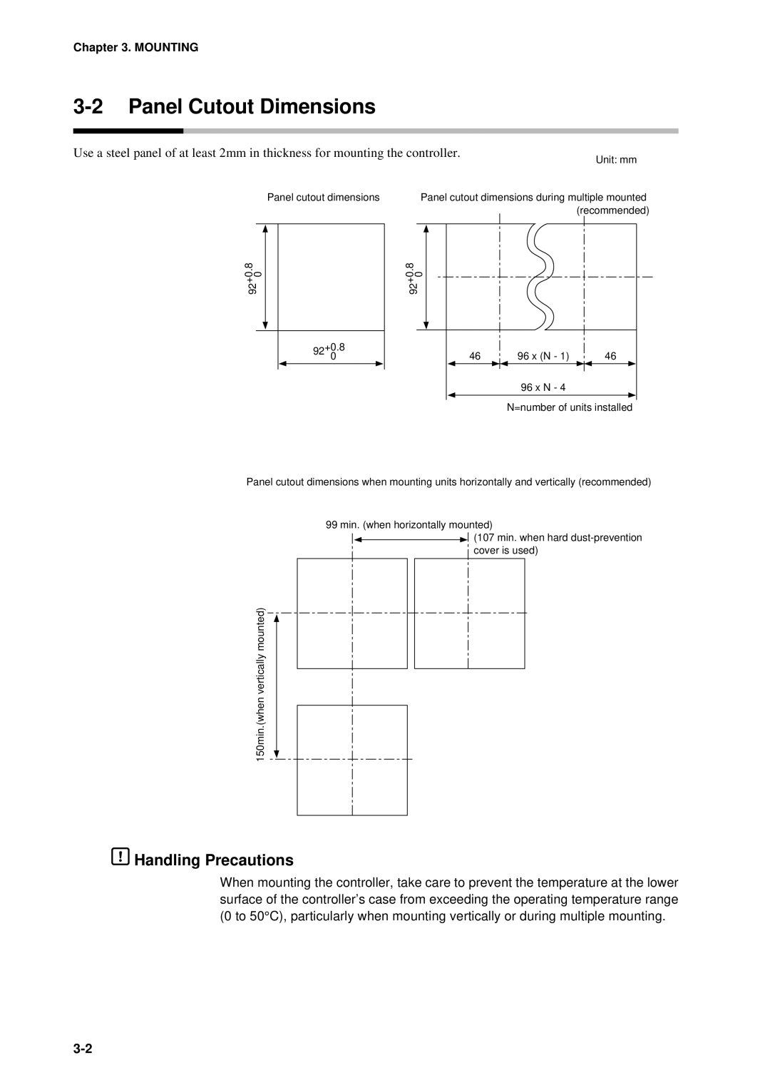 Sonic Alert DCP301 user manual Panel Cutout Dimensions 