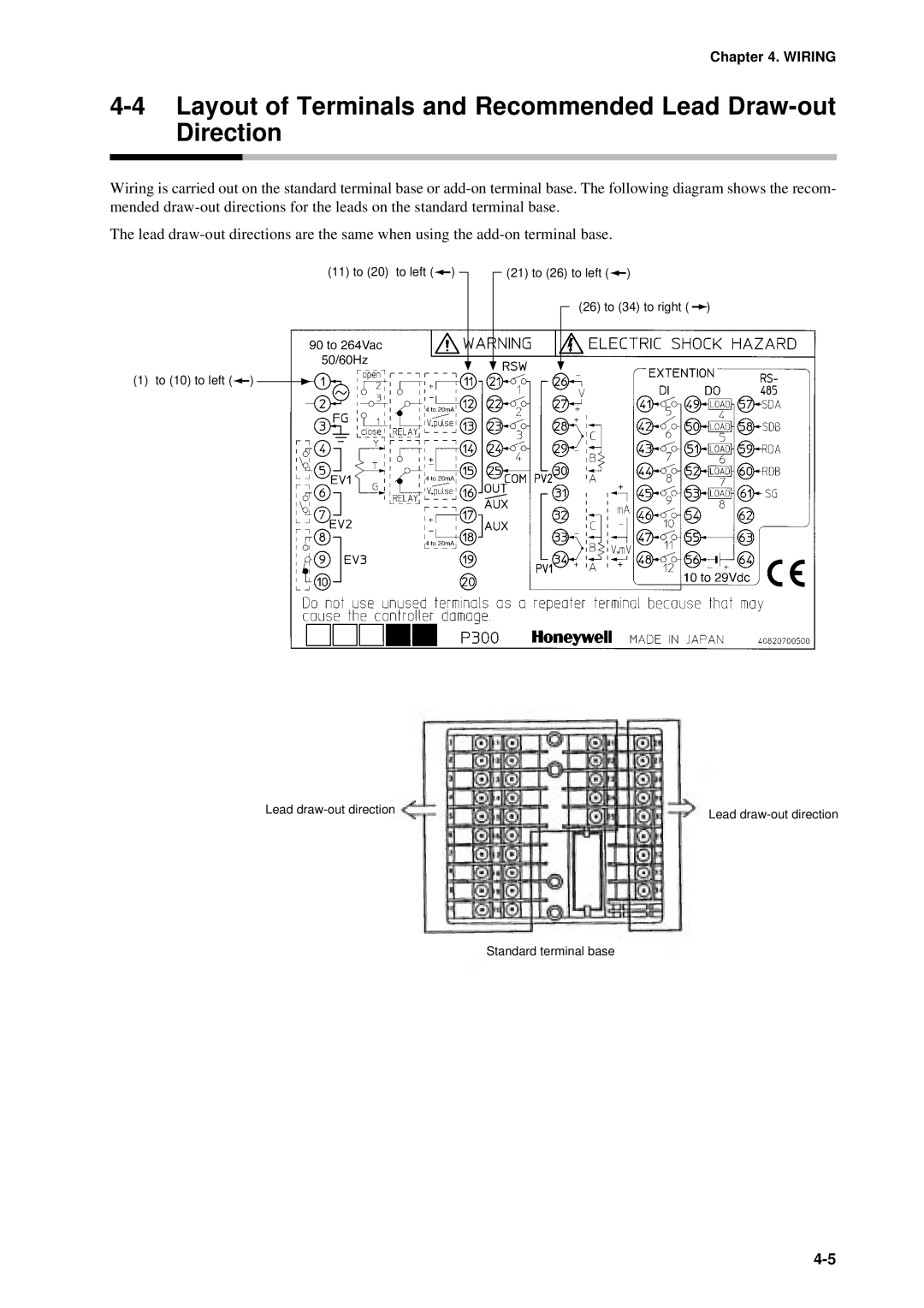 Sonic Alert DCP301 user manual Layout of Terminals and Recommended Lead Draw-out Direction 