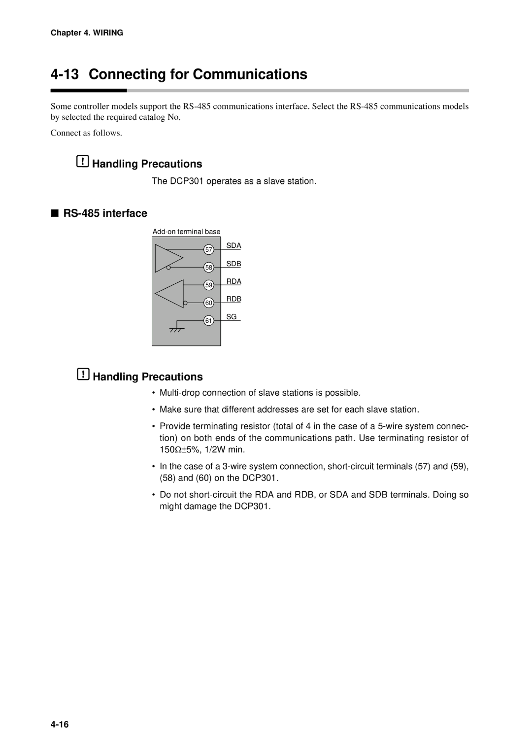 Sonic Alert DCP301 user manual Connecting for Communications, RS-485 interface 