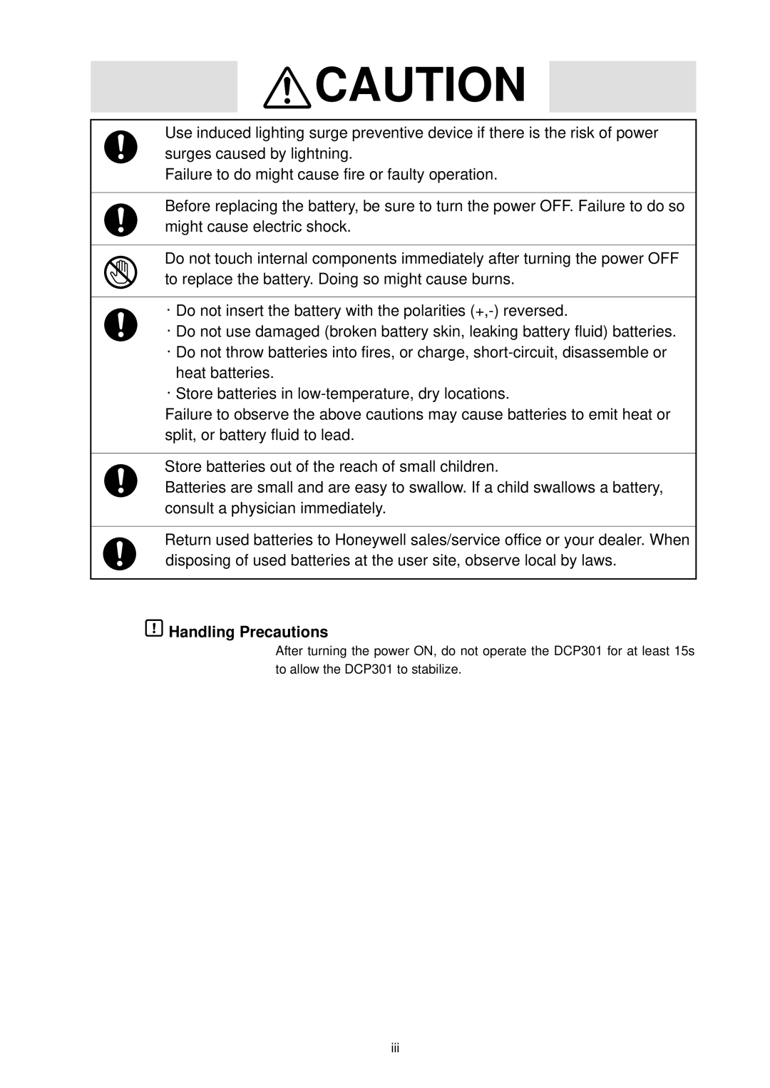 Sonic Alert DCP301 user manual Handling Precautions 