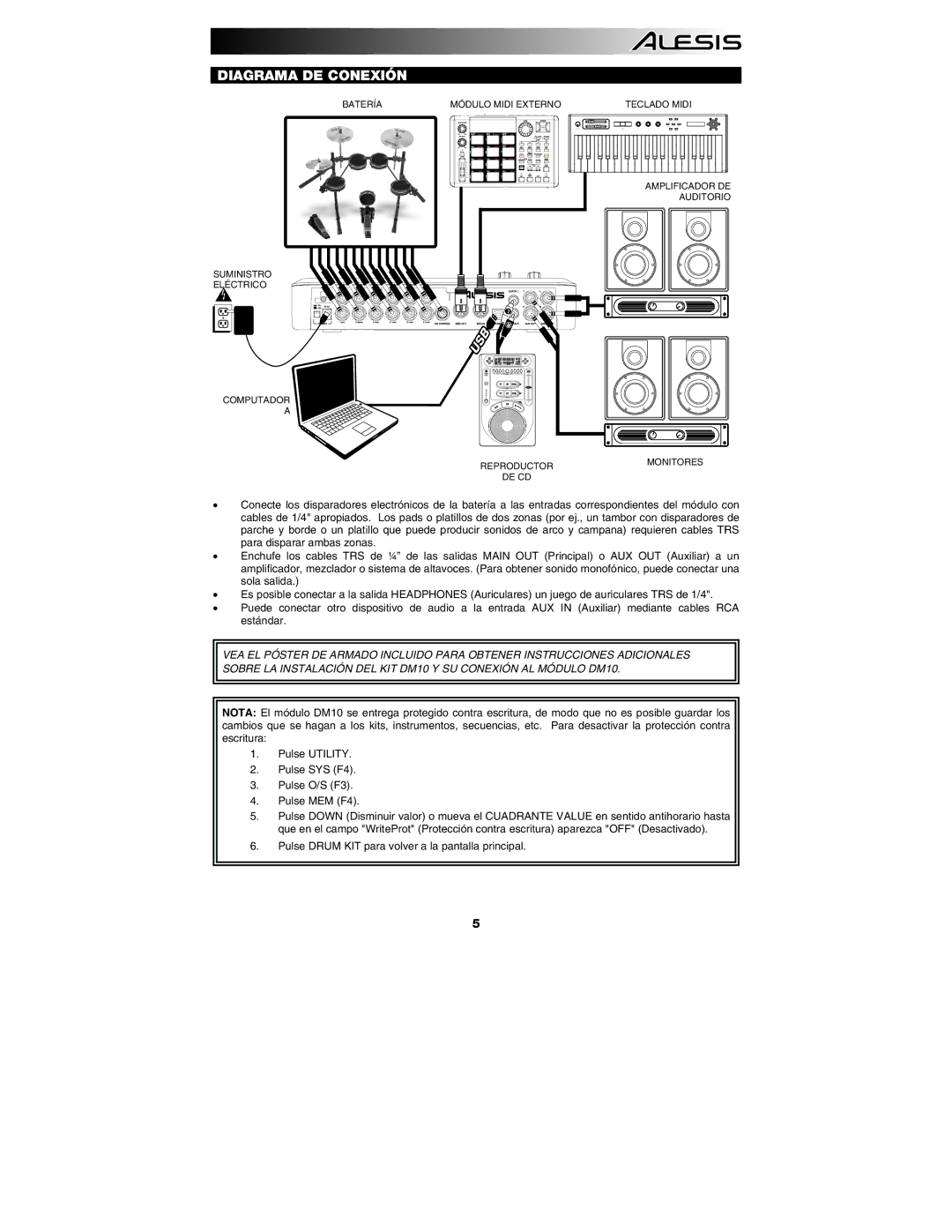 Sonic Alert DM10 quick start Diagrama DE Conexión 