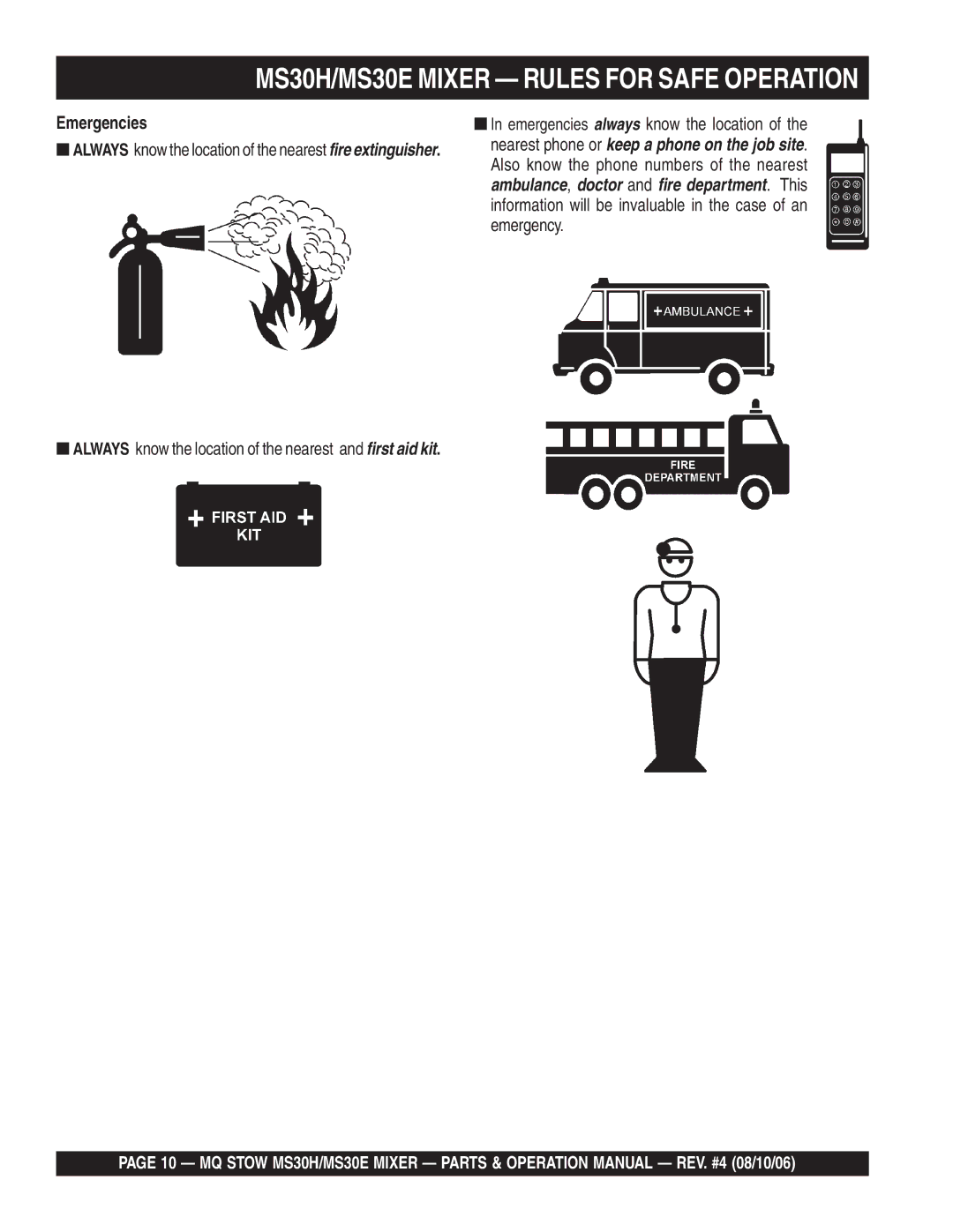 Sonic Alert MS30E, MS30H manual Emergencies 