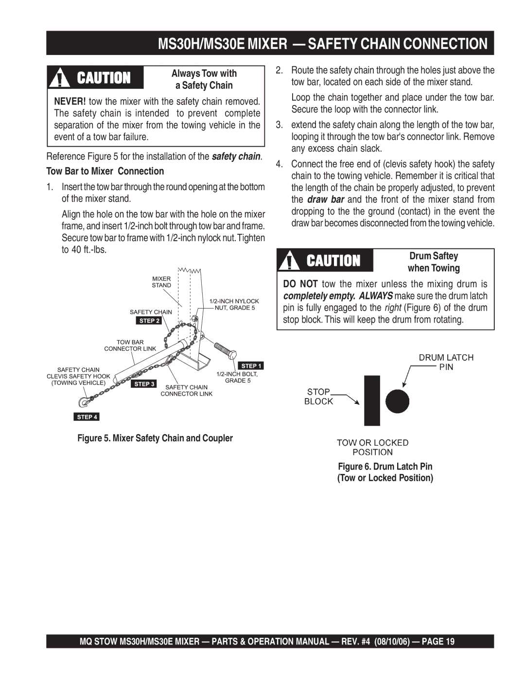 Sonic Alert manual MS30H/MS30E Mixer Safety Chain Connection 