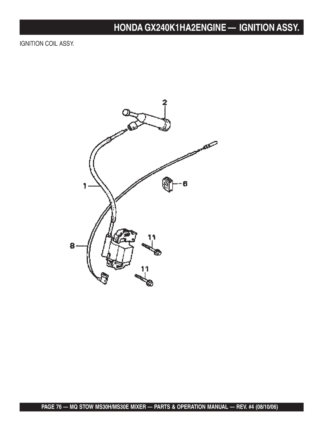 Sonic Alert MS30E, MS30H manual Ignition Coil Assy 