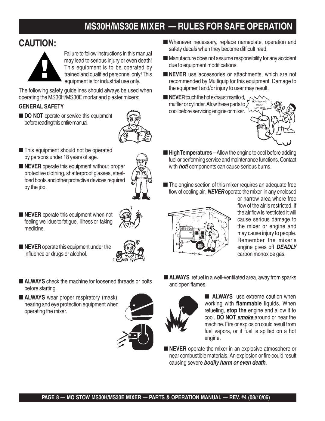 Sonic Alert manual MS30H/MS30E Mixer Rules for Safe Operation 