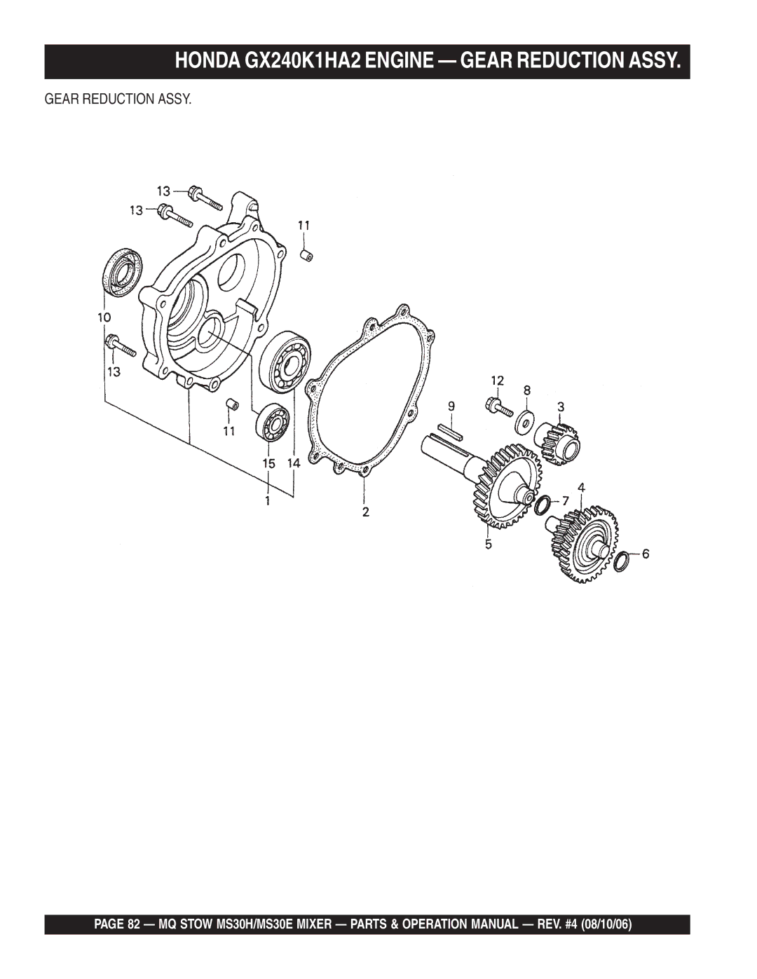 Sonic Alert MS30E, MS30H manual Gear Reduction Assy 