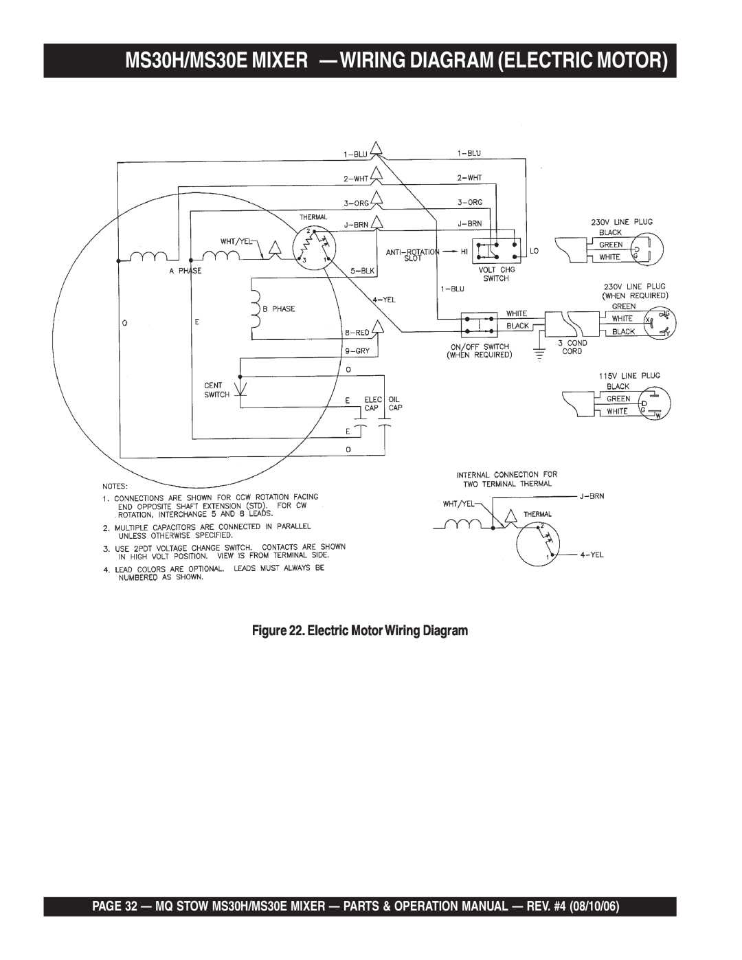 Sonic Alert manual MS30H/MS30E MIXER -WIRING DIAGRAM ELECTRIC MOTOR, Electric Motor Wiring Diagram 