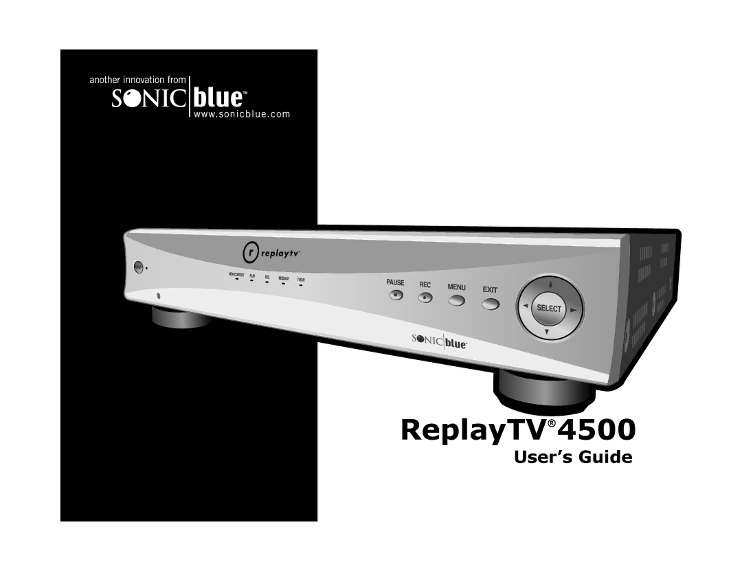 Sonic Blue 4500 manual User’sGuide 