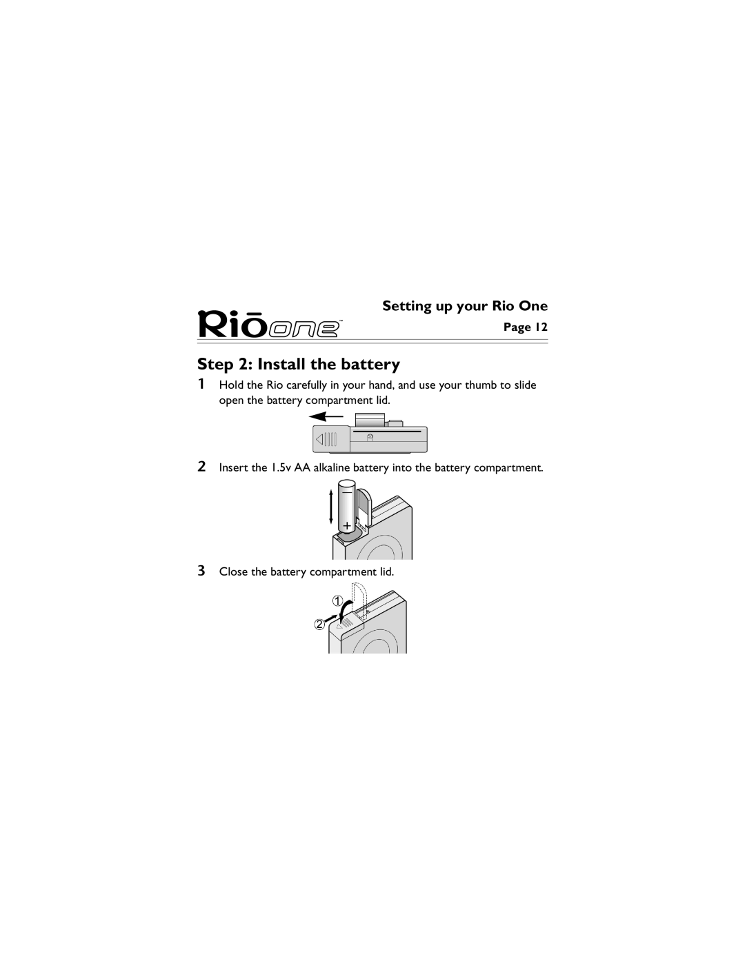 Sonic Blue 52260056-001 manual Install the battery 