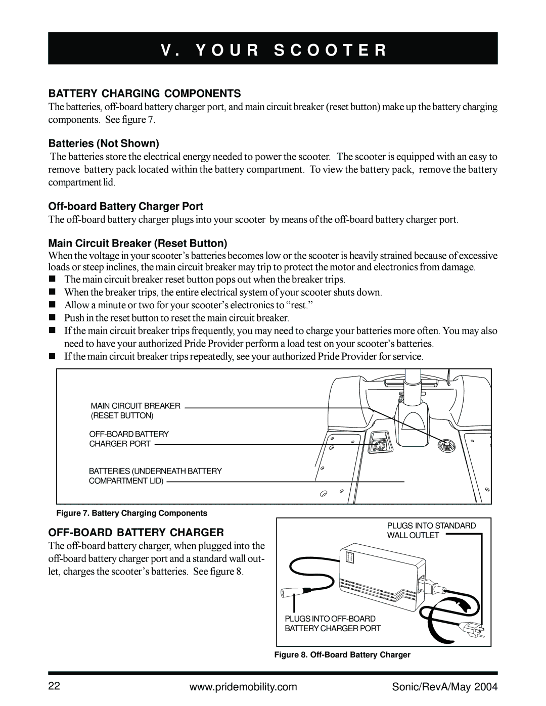 Sonic Blue Scooter owner manual Battery Charging Components, OFF-BOARD Battery Charger 