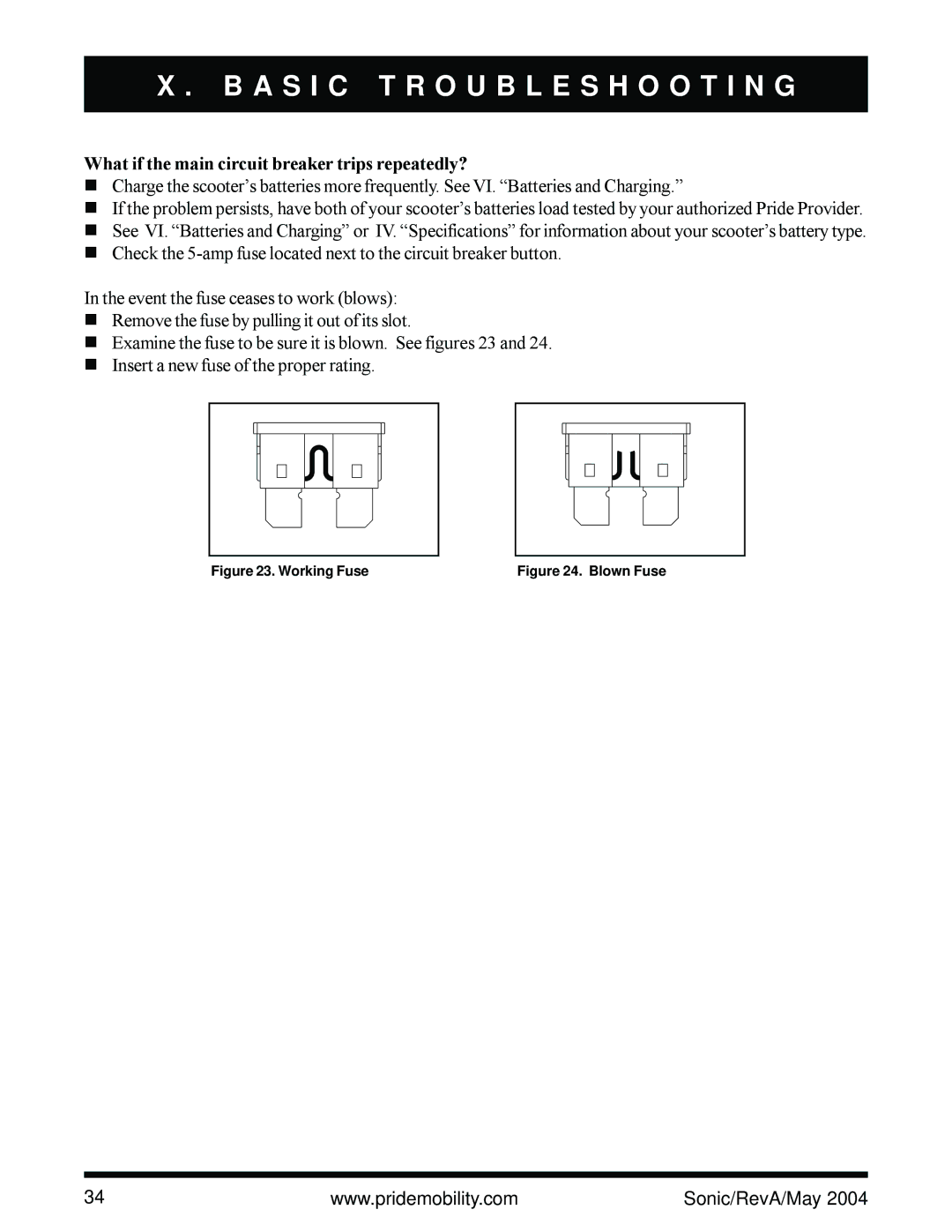 Sonic Blue Scooter owner manual What if the main circuit breaker trips repeatedly? 