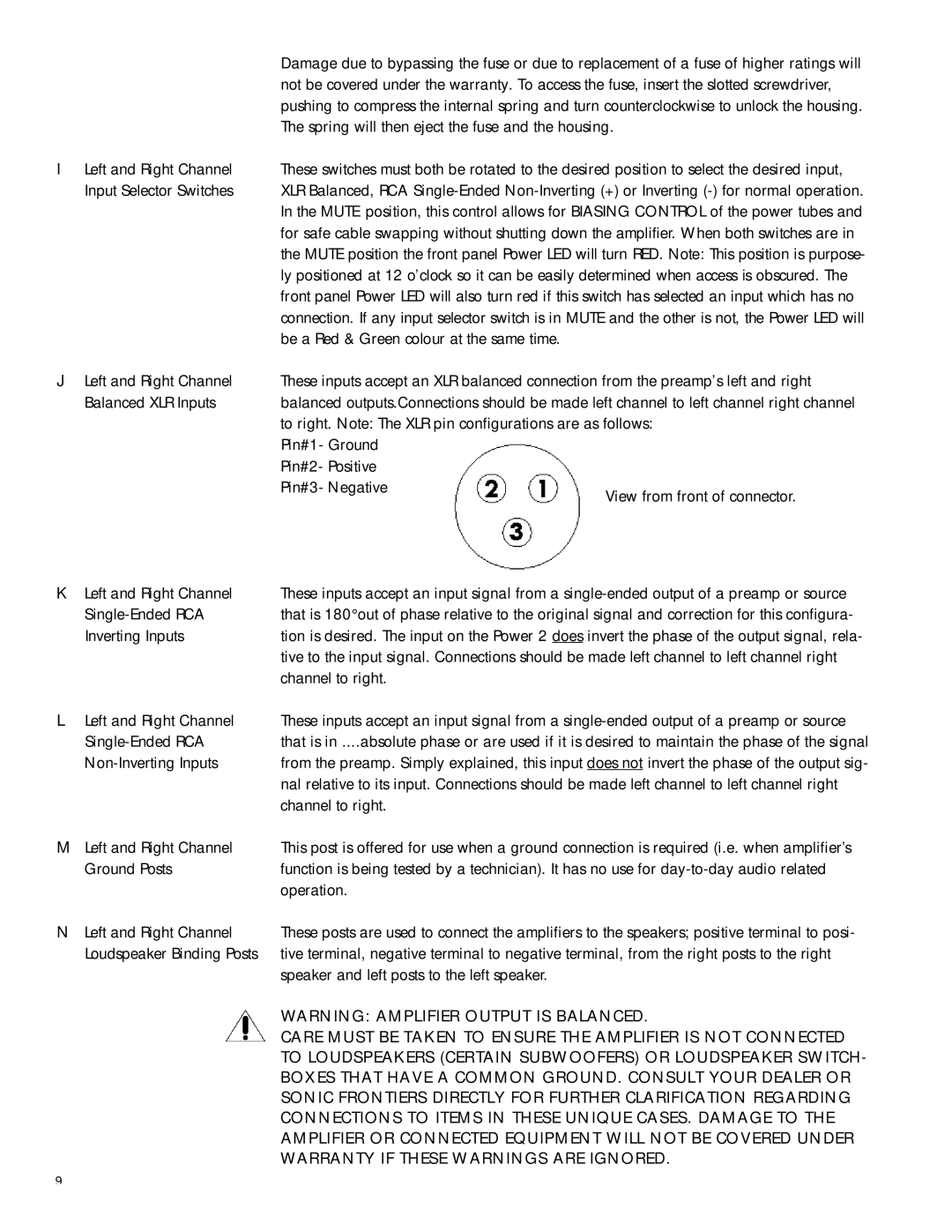 Sonic Impact Technologies Power 2 manual Care Must be Taken to Ensure the Amplifier is not Connected 