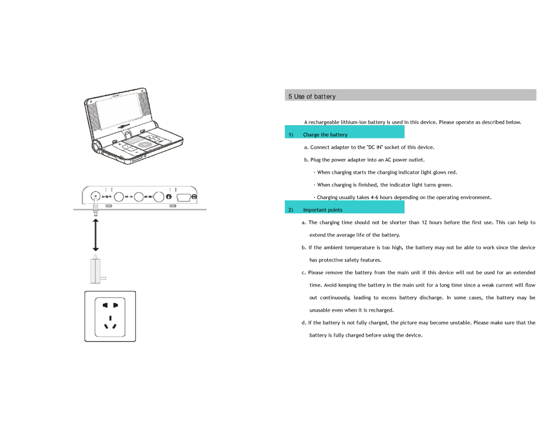 Sonic Impact Technologies Video-55 specifications Use of battery 