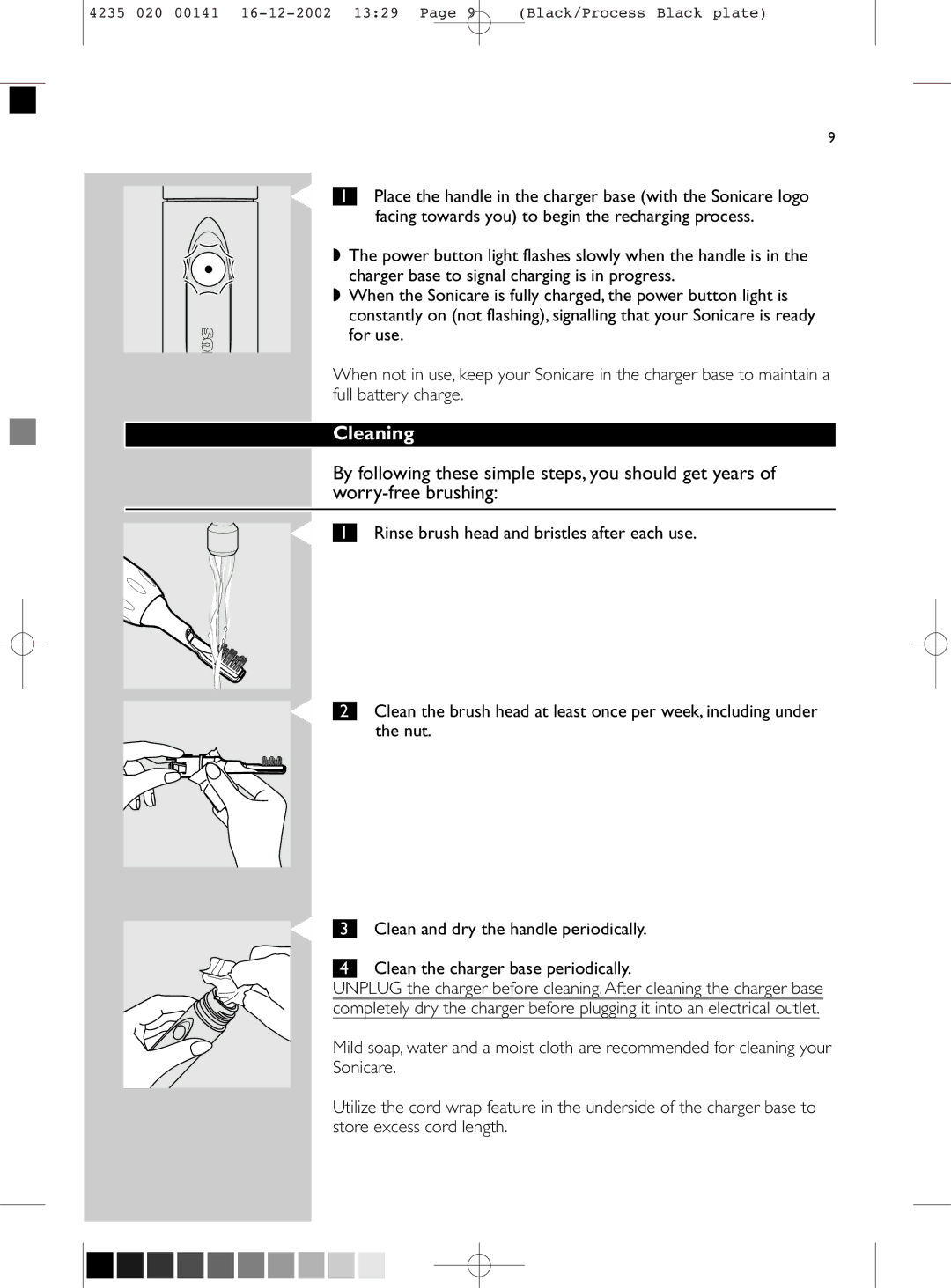 Sonicare 4000 manual Cleaning 