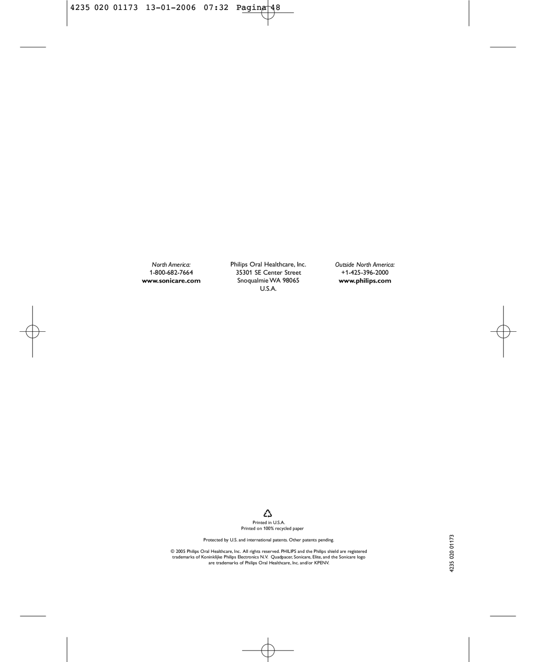 Sonicare e7000 manual Philips Oral Healthcare, Inc 