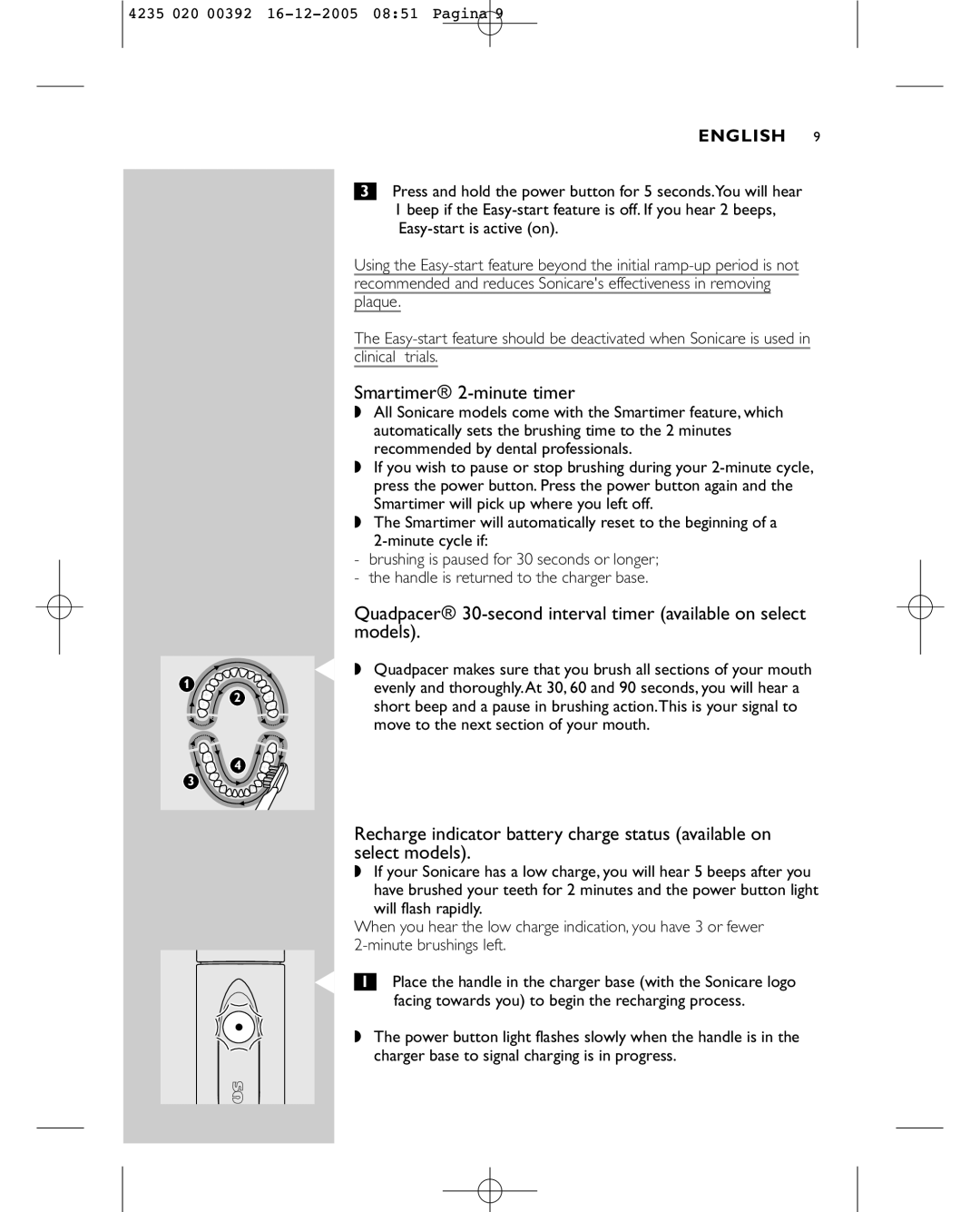 Sonicare HX4872 manual Smartimer\ 2-minute timer 