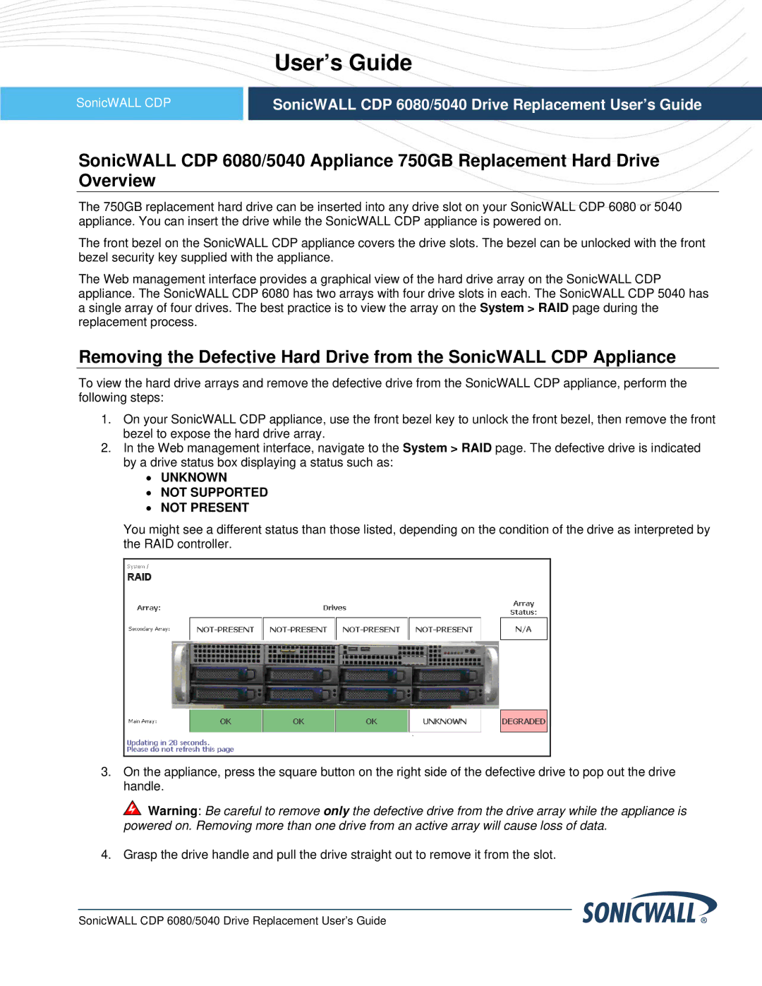 SonicWALL 01-SSC-9310 manual User’s Guide 